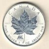 2004 Silver Canada One Ounce Maple Privy mark. Elizabeth II is on the obverse, The Maple is on the reverse. The coin contains one ounce of 9999 fine silver.