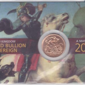 2007 Gold Sovereign Coin sealed. This coin features the Fourth portrait of Queen Elizabeth II on the obverse. St George and dragon on the reverse.