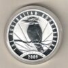 2009 Silver Australia One Ounce Kookaburra Elizabeth II is on the obverse, The Kookaburra is on the reverse. The coin contains one ounce of 999 fine silver