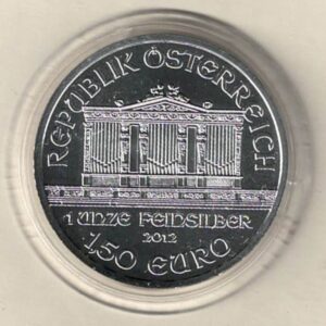 2012 Silver Austria One Ounce Philharmonic. This Coin does feature Music Instrument's The coin contains one ounce of 999 fine silver.