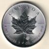 2014 Silver Canada One Ounce Maple. Elizabeth II is on the obverse, The Maple is on the reverse. The coin contains one ounce of 9999 fine silver.