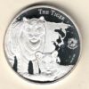 2015 Silver Niue One Ounce Tiger. Elizabeth II is on the obverse, Tigers are on the reverse. The coin contains one ounce of 999 fine silver.