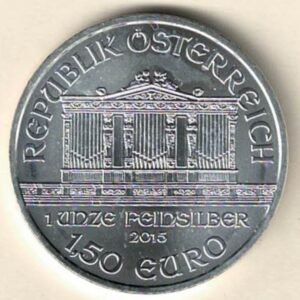 2015 Silver Austria One Ounce Philharmonic. This Coin does feature Music Instrument's The coin contains one ounce of 999 fine silver.