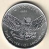 2015 Silver Canada One Ounce Owl. Elizabeth II is on the obverse, The Owl is on the reverse. The coin contains one ounce of 9999 fine silver.