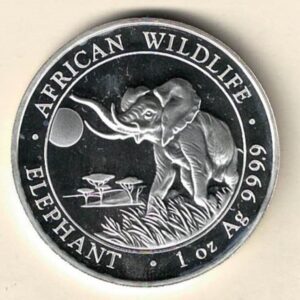 2016 Silver Somali republic One Ounce Elephant. This Coin does feature an Elephant in the grass. The coin contains one ounce of 999.9 fine silver.