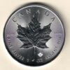 2019 Silver Canada One Ounce Maple. Elizabeth II is on the obverse, The Maple is on the reverse. The coin contains one ounce of 9999 fine silver.