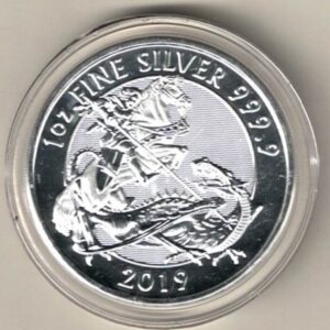 2019 Silver Valiant One Ounce Coin. The coin contains one ounce of 999 fine silver. All of our silver coins are in stock.