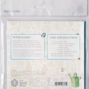 2020 Fifty Pence Peter Rabbit cupro nickel coin featuring Queen Elizabeth II on the Obverse. Peter Rabbit on the Reverse.