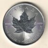 2020 Silver Canada One Ounce Maple. Elizabeth II is on the obverse, The Maple is on the reverse. The coin contains one ounce of 9999 fine silver.