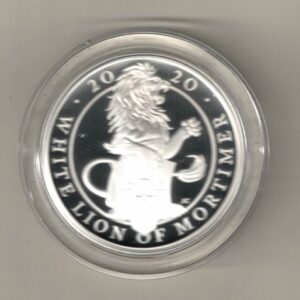 2020 Silver Proof One Ounce The White Lion of Mortimer. The coin contains one ounce of 999 fine silver. All of our silver coins are in stock.