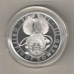 2020 Silver Proof One Ounce Griffin of Edward III. The coin contains one ounce of 999 fine silver. All of our silver coins are in stock.