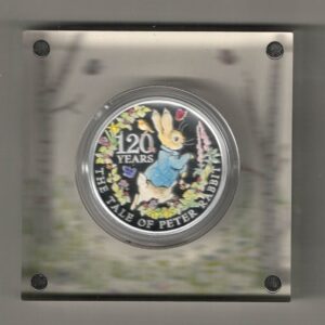 2022 Silver Proof One Ounce Tale of Peter Rabbit This coin contains one ounce of 999 fine silver. All of our silver coins are in stock.