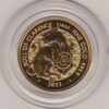 2023 Gold Quarter Ounce Bull Of Clarence Coin. This coin features King Charles III on the obverse. The Bull Of Clarence on the reverse.