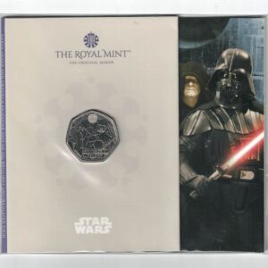 2023 Darth Vader & Emperor Palpatine Cupro-nickel coin featuring Charles III on the Obverse and Star Wars on the Reverse.