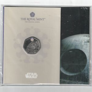 2024 Star Wars Cupro-nickel coin featuring Charles III on the Obverse and Star Wars Death Star II on the Reverse side of the coin.