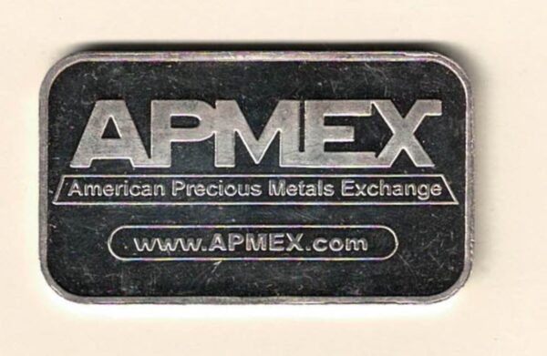 One Ounce Silver Bar Apmex. All of our silver bars have been pre-owned and are in stock. This bar contains one ounce of 999 fine Silver.