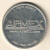 Silver One Ounce Apmex. This round does features Silver One Ounce American Precious metals. The round contains one ounce of .999 fine silver