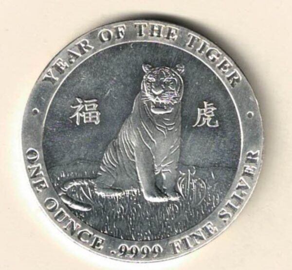 Baird & Co Silver One Ounce Year of The Tiger. This round does features Year of the Tiger The round contains one ounce of .9999 fine silver.