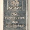 One Ounce Silver Bar Pamp Suisse Mecca. All of our silver bars have been pre-owned and are in stock. This bar contains one ounce of 999 fine Silver.