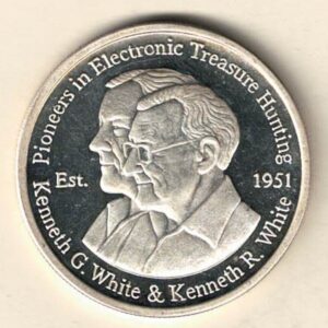 Silver One Ounce White's Electronics. This round does features Silver One Ounce White's. The round contains one ounce of .999 fine silver.