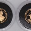 London 2012 Gold Proof Quarter Ounce Coin Set. These two coins come as issued by the royal mint boxed with individually numbered certificates.