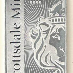 One Ounce Silver Bar Scottsdale Mint. All of our silver bars have been pre-owned and are in stock. This bar contains one ounce of 9999 fine Silver.