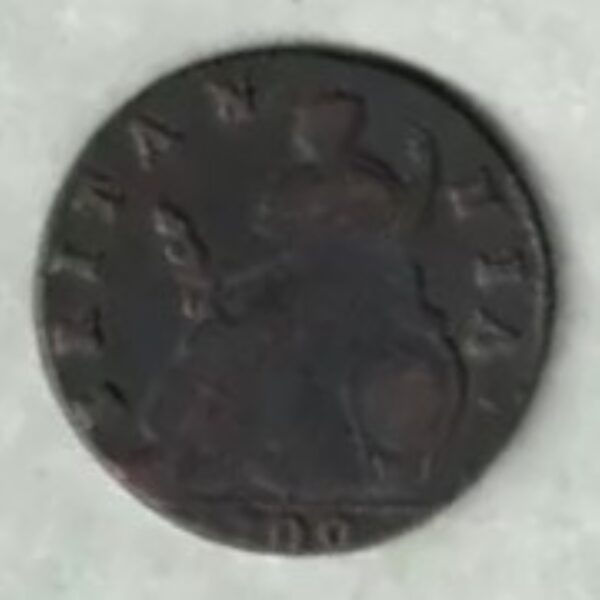 1700 William III Halfpenny coin. The obverse features the laureate and cuirassed bust of King William III. The reverse features Britannia.