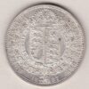 1887 Silver Halfcrown coin featuring the Jubilee head of Queen Victoria on the Obverse. The shield of royal arms completes the Reverse design.