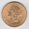 1897 USA Twenty Dollars coin featuring the Lady Liberty on the Obverse. The eagle with a shield on its chest completes the Reverse.