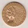 1909 D USA Five Dollars coin featuring D Denver mint mark, the Indian head design on the Obverse. The eagle on the Reverse.