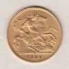 1926 SA Gold Half Sovereign coin featuring the portrait of King George V on the Obverse. St George and the dragon on the Reverse.