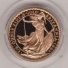 1987 Gold Proof Half Ounce Britannia coin featuring Queen Elizabeth II on the Obverse. The standing Britannia holding a trident features on the Reverse.