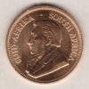 2001 South Africa Gold Quarter Ounce Krugerrand coin featuring Paul Kruger on the Obverse. The springbok antelope is on the Reverse.