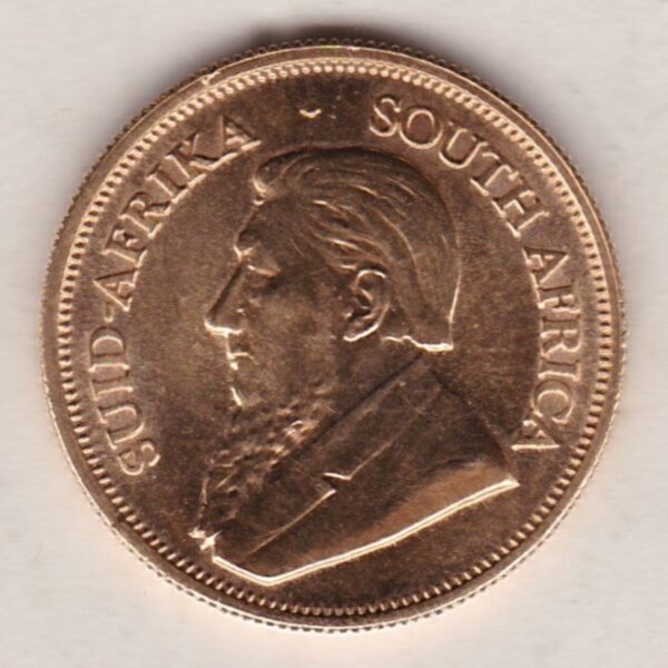 2001 South Africa Gold Quarter Ounce Krugerrand coin featuring Paul Kruger on the Obverse. The springbok antelope is on the Reverse.