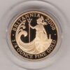 2008 Gold Proof Quarter Ounce Britannia coin featuring Queen Elizabeth II on the Obverse. The standing figure of Britannia on the Reverse.