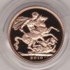 2010 gold proof sovereign coin featuring queen Elizabeth II on the Obverse & St George and the Dragon Reverse. This coin comes as issued by the royal mint.