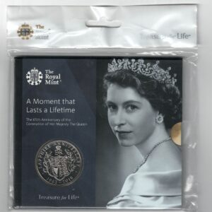 2018 Five Pounds The Queen's Coronation Anniversary Five Pound Coin. featuring Queen Elizabeth II on the Obverse. All five pound coins are in stock.