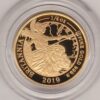 2019 Gold Proof Quarter Ounce Britannia coin featuring Queen Elizabeth II on the Obverse. The Britannia with lion by her side on the Reverse.