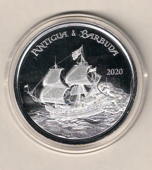 2020 Antigua & Barbuda Silver One Ounce Ship This coin contains one ounce of .999 fine silver. This coin features a Ship.