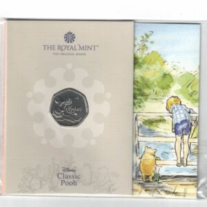 2020 Fifty Pence Classic Pooh Piglet. Cupro nickel coin featuring Queen Elizabeth II on the Obverse. The reverse has a picture of Eeyore.