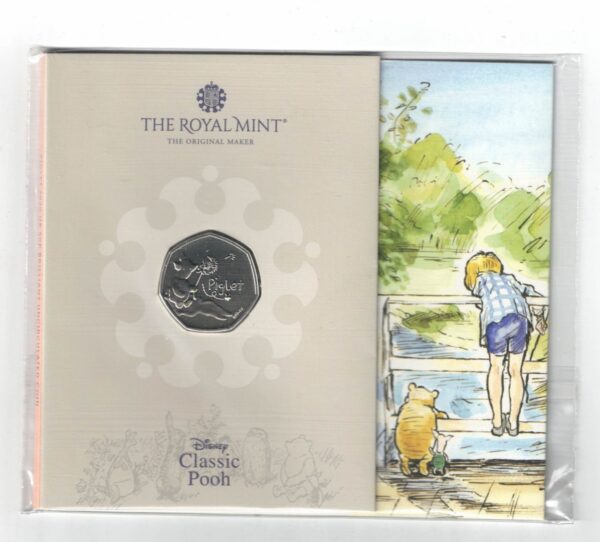 2020 Fifty Pence Classic Pooh Piglet. Cupro nickel coin featuring Queen Elizabeth II on the Obverse. The reverse has a picture of Eeyore.