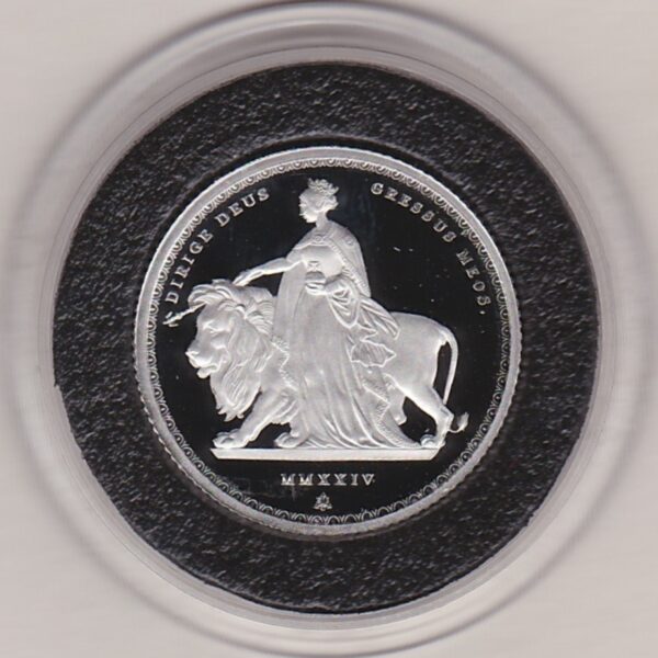 2024 Platinum Proof Sovereign Coin. This coin features King Charles III on the obverse and the Una & The Lion design on the reverse.