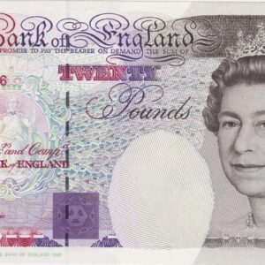 B374 Kentfield Twenty Pounds Banknote. Queen Elizabeth II is on the obverse. The reverse features Michael Faraday. This is a first run issue.