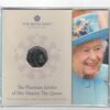 2022 Fifty Pence Platinum Jubilee cupro nickel coin featuring Queen Elizabeth II on the Obverse. The reverse has a 70 ER 1952-2022.