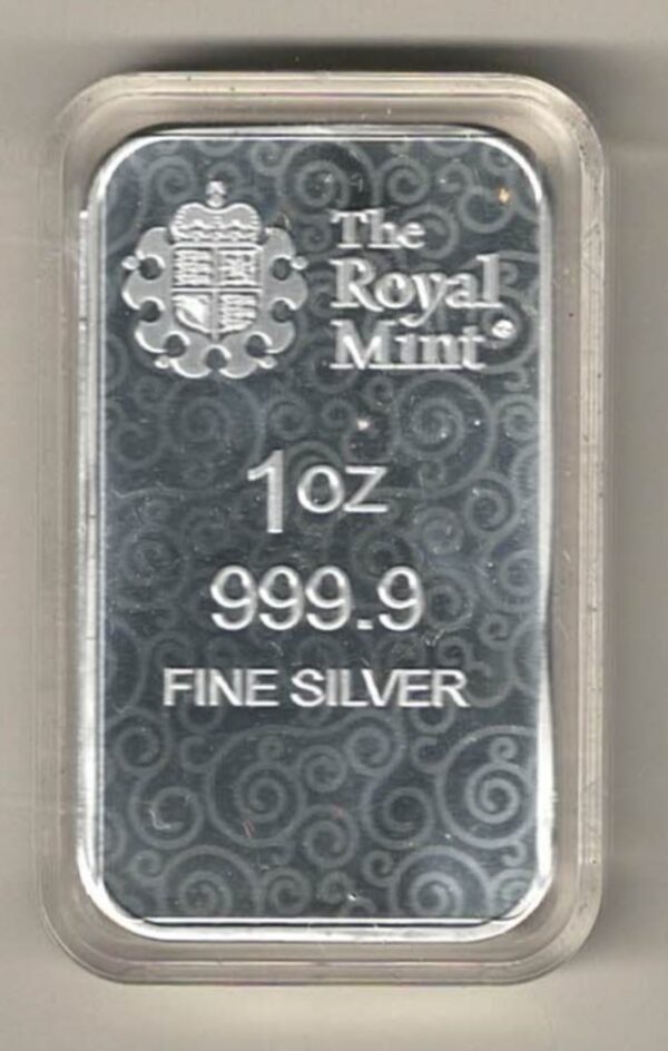 Royal Mint One Ounce Silver Bar Una & The Lion. All of our silver bars have been pre-owned and are in stock. This bar contains one ounce of 999 fine Silver.