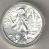 Silver Two Ounce No Prey No Pay Pirate. This two ounce fine silver round has a pirate with a sword on one side & skull on the other side.