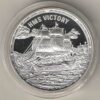 2005 Solomon Islands Silver Proof One Ounce HMS Victory Sailing Ship in Full Sail. The coin contains one ounce of 999 fine silver.