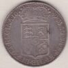 1689 Silver Halfcrown coin. The obverse features King William and Queen Mary. The reverse features the first quartered shield of arms.