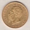 1862 T BN Italy Gold Twenty Lire coin featuring King Vittorio Emanuele II on the obverse. The crowned Savoy shield of arms on the reverse.