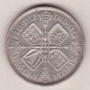 1936 Silver Florin coin. The portrait of King George V on the Obverse. The cruciform crowned sceptres around central G on the reverse.